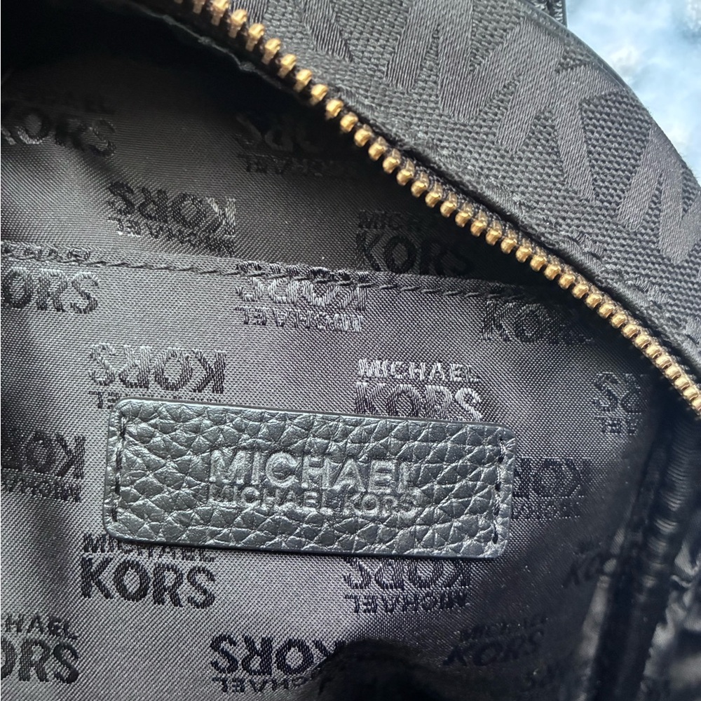 Michael Kors Black and Gold Logo Backpack - Picture 4 of 8